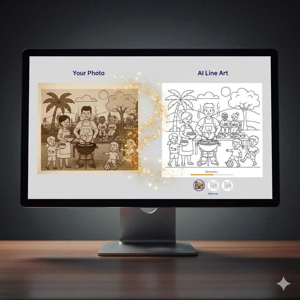 Paso 2: La IA dibuja tu alma - Transformación de fotos en Bold Line Art